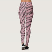 Girly Zebra Strepen op Roze Glitter Textuur Leggings (Achterkant)