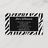 Girly zebra strepen patroon met roze rozen visitekaartje (Achterkant)