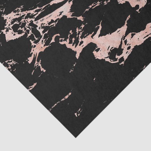 Girly Zwart Marmeren Roos Gouden Folie Tissuepapier (Detail)