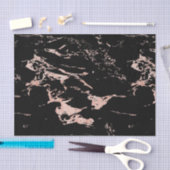 Girly Zwart Marmeren Roos Gouden Folie Tissuepapier (Craft)