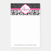 Girly zwart-wit damast post-it® notes (Voorkant)