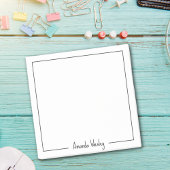 Girly Zwart-wit Monogram Volledige naam Post-it® Notes
