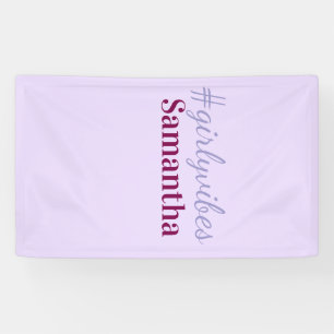 Girlyvibes hashtag licht paars roze vrouwelijke vi spandoek