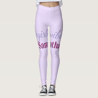 Girlyvibes hashtag light purple pink female vibes leggings