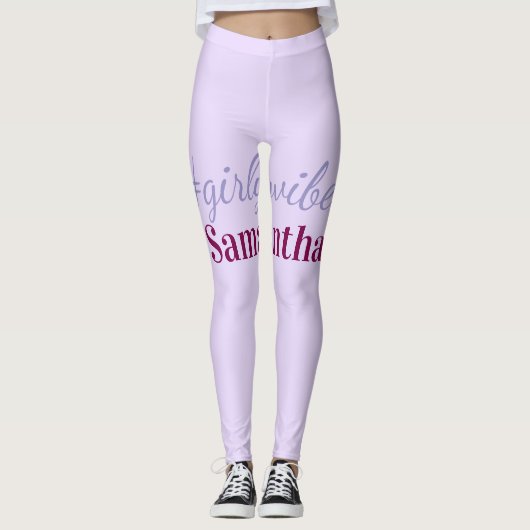 Girlyvibes hashtag light purple pink female vibes leggings (Voorkant)