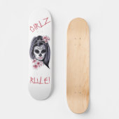 GIRLZ RULE Sugar Skull Day of the Dead Persoonlijk Skateboard (Voorkant)
