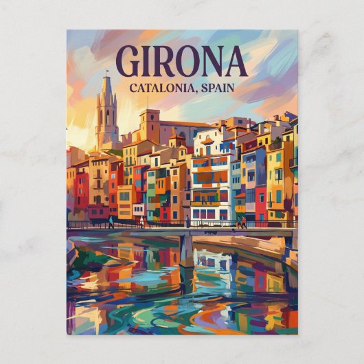 Girona Spanje Briefkaart (Voorkant)