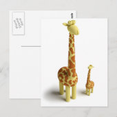 Girrafe en baby Giraffe Briefkaart (Voorkant / Achterkant)