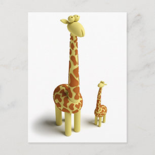 Girrafe en baby Giraffe Briefkaart