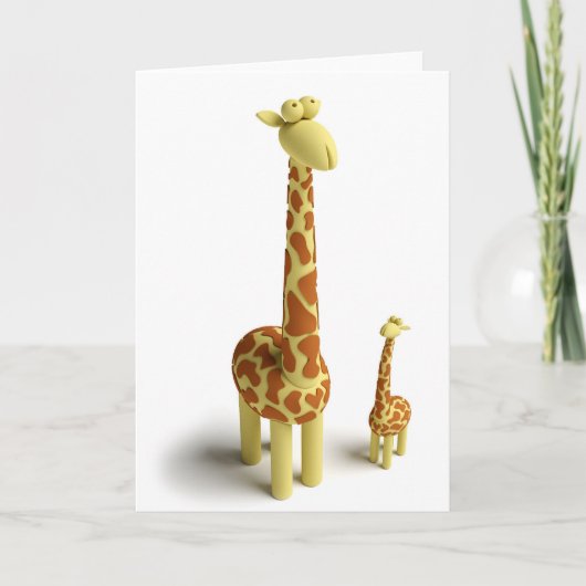 Girrafe en de Giraffe van het baby Kaart (Voorkant)