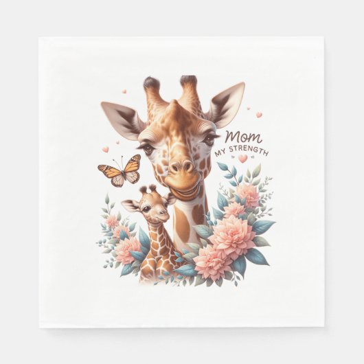 Girrafe-Moederdag Servet (Voorkant)