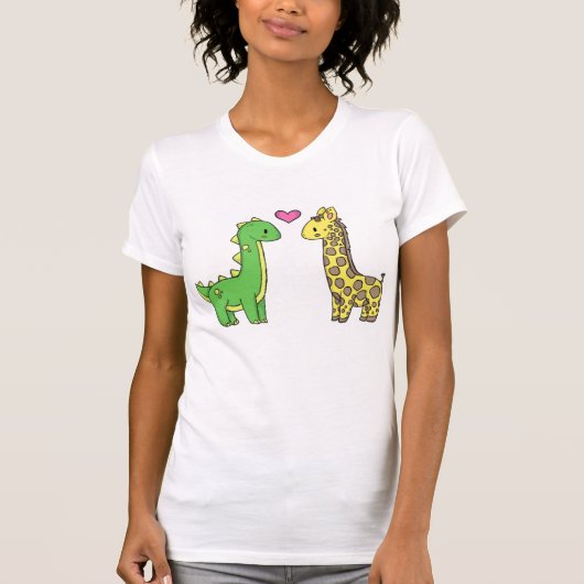 Girraffe en Dino-liefde T-shirt (Voorkant)