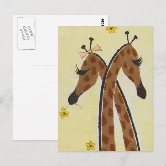 Girraffes in Love Briefkaart (Voorkant / Achterkant)