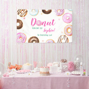 Giry Roze Blauwgroen Pastel Donut Grow Up Kids Ver Spandoek