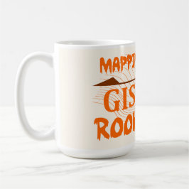 GIS, Geodesie, landmeter drinkt Koffiemok