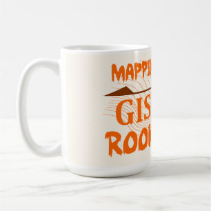 GIS, Geodesie, landmeter drinkt Koffiemok