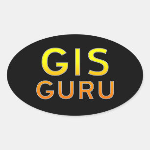 GIS Guru Ovale Sticker