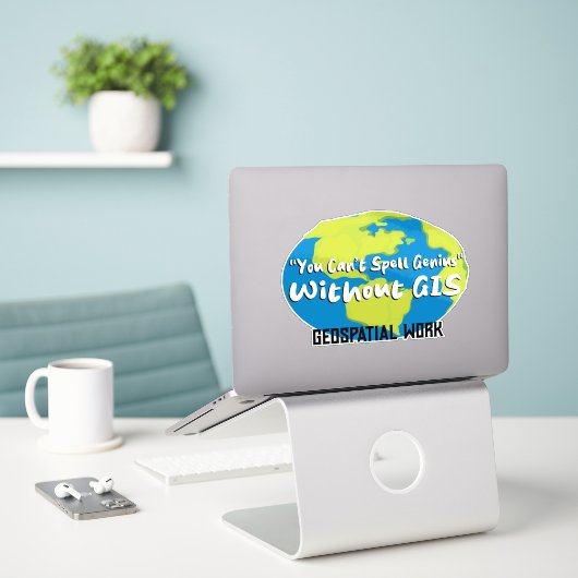 GIS/Landmeter Sticker - leuk label  (Laptop op bureau)