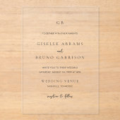 Giselle Classic Monogram Elegante bruiloft Acryl Uitnodigingen (Voorkant)