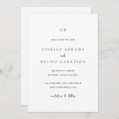 Giselle Classic Monogram Elegante bruiloft Save The Date (Voorkant / Achterkant)