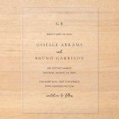 Giselle Monogram Elegante bruiloft Save the Date Acryl Uitnodigingen (Voorkant)