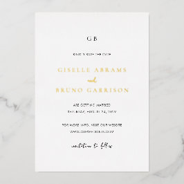 Giselle Monogram Elegante bruiloft Save the Date Folie Uitnodiging