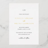 Giselle Monogram Elegante bruiloft Save the Date Folie Uitnodiging (Voorkant)