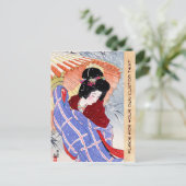 Gisha paraplla sneeuw winter briefkaart (Staand voorkant)