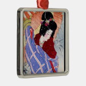 Gisha paraplla sneeuw winter metalen ornament (Rechts)