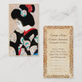 Gisha-portretkunst van de dame van Cool japan Visitekaartje (Voorkant / Achterkant)