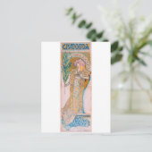 Gismonda, Sarah Bernhardt, Mucha Briefkaart (Staand voorkant)