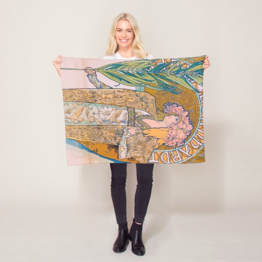 Gismonda, Sarah Bernhardt, Mucha Fleece Deken (In situ)