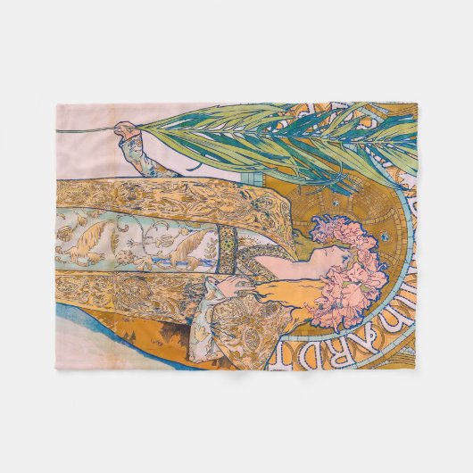 Gismonda, Sarah Bernhardt, Mucha Fleece Deken (Voorkant (Horizontaal))