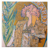 Gismonda, Sarah Bernhardt, Mucha Tegeltje (Voorkant)