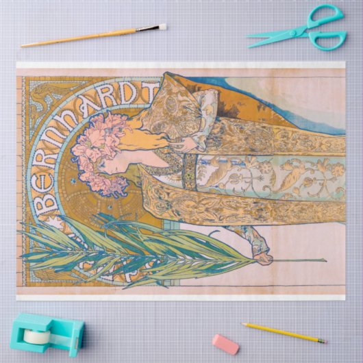Gismonda, Sarah Bernhardt, Mucha Tissuepapier (Craft)