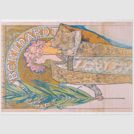 Gismonda, Sarah Bernhardt, Mucha Tissuepapier (Voorkant)