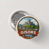 Gisors France  Ronde Button 3,2 Cm (Voorkant /achterkant)