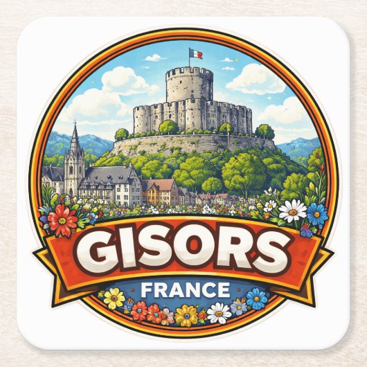 Gisors Frankrijk  Kartonnen Onderzetters (Voorkant)