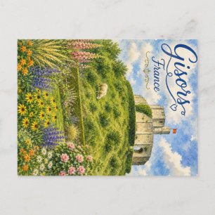 Gisors Frankrijk Kasteel Normandië aquarel Briefkaart