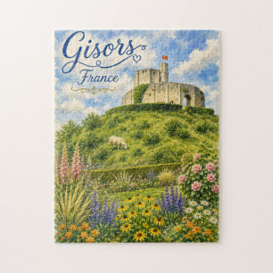 Gisors Frankrijk Kasteel Normandië aquarel Legpuzzel