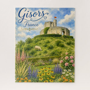 Gisors Frankrijk Kasteel Normandië aquarel Legpuzzel