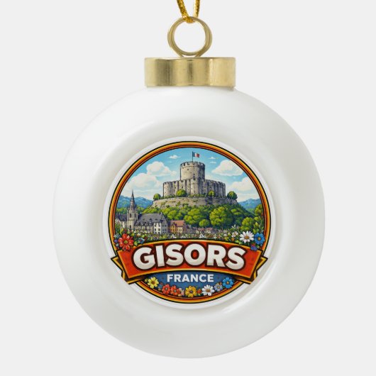 Gisors Frankrijk Keramische Bal Ornament (Voorkant)