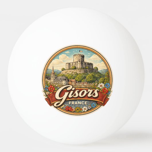 Gisors Frankrijk Pingpongbal (Voorkant)
