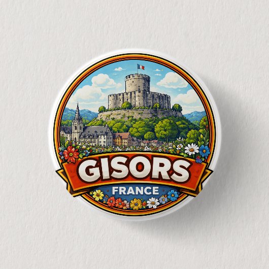 Gisors Frankrijk Ronde Button 3,2 Cm (Voorkant)