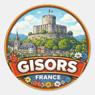 Gisors Frankrijk  Ronde Sticker