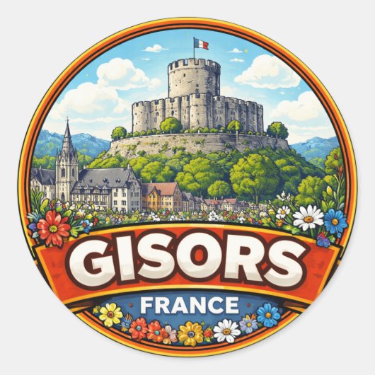 Gisors Frankrijk Ronde Sticker (Voorkant)