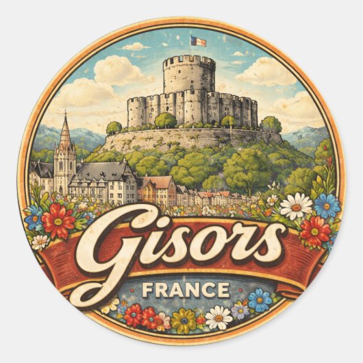 Gisors Frankrijk Ronde Sticker (Voorkant)