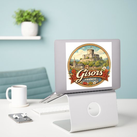 Gisors Frankrijk Sticker (Laptop op bureau)