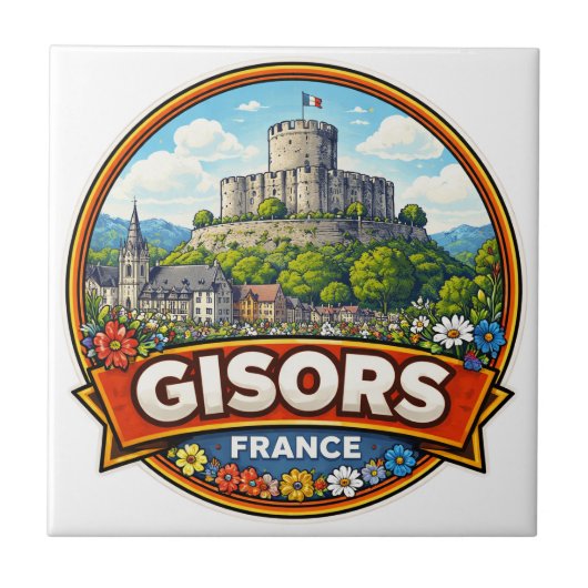 Gisors Frankrijk  Tegeltje (Voorkant)