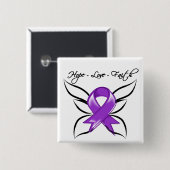 GIST Cancer Hope Love Faith Vierkante Button 5,1 Cm (Voorkant /achterkant)
